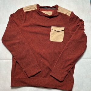 Merrell shoulder patch burgundy thick sweater size medium